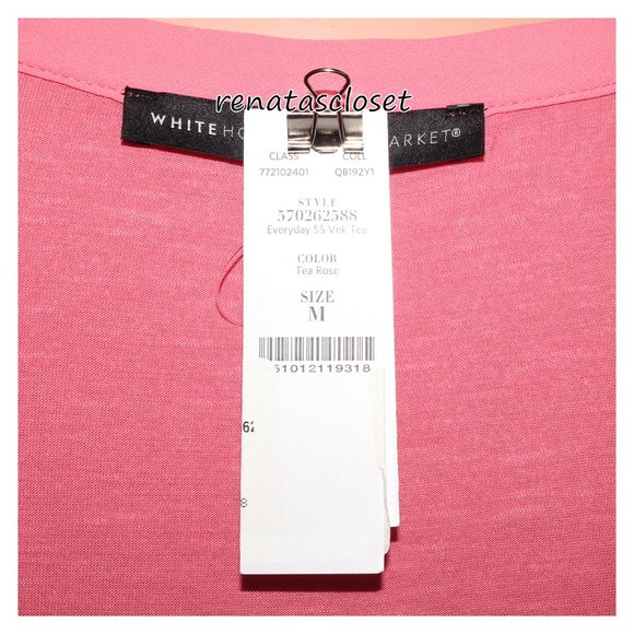 White House Black Market Women's Everyday Short Sleeve V-Neck Tee NWT - Picture 8 of 11